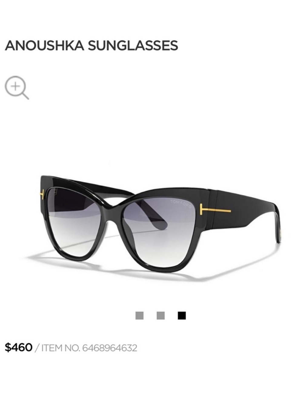 TOM FORD ANOUSHKA TF371 01B WOMEN’S SUNGLASSES